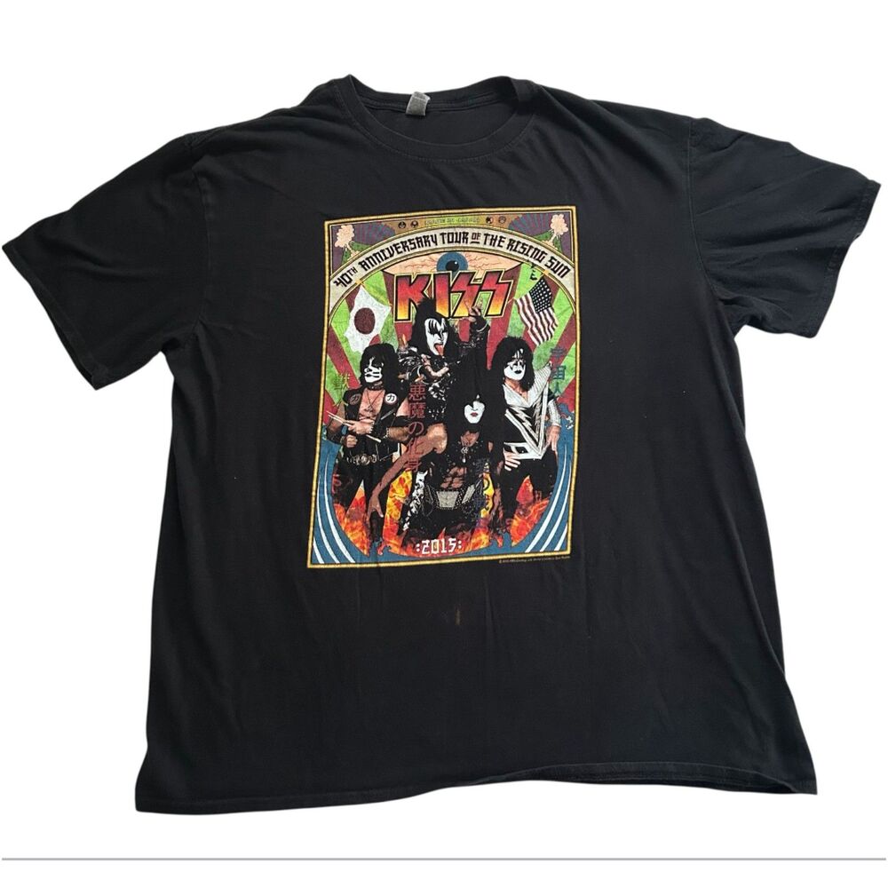 KISS 40th Anniversary Tour of the Rising Sun 2015 Japan Band T-Shirt Large